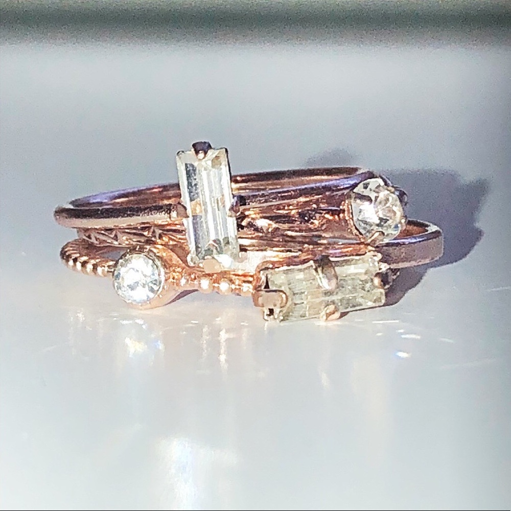 Stack Of Rose Gold Rings